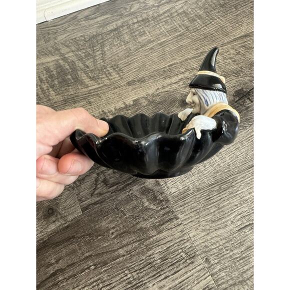 Vintage 1990s White Candy Dish Bowl Black Dress Is Bowl Kitschy - Picture 5 of 9